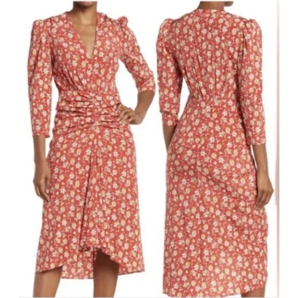Veronica Beard Dresses & Skirts - Veronica Beard Mary Silk Ditsy Floral Ruched Midi Dresss Size 2 NWOT